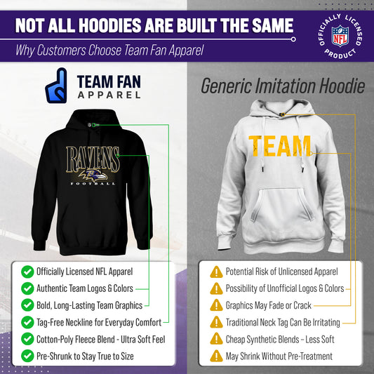 Baltimore Ravens NFL Overtime Blueprint Pullover Hoodie Men Women - Black
