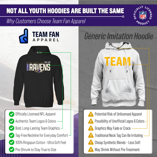 Baltimore Ravens NFL Youth Modern Endzone Football Fleece Hooded Sweatshirt - Black