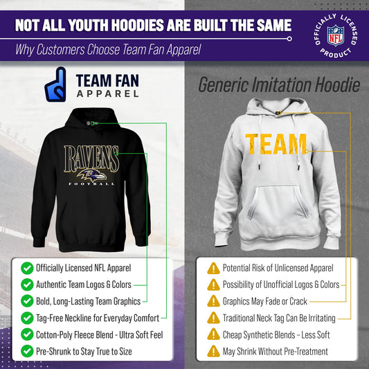 Baltimore Ravens NFL Youth Overtime Blueprint Fleece Hoodie Sweatshirt - Black