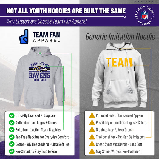 Baltimore Ravens Youth NFL Property Of Fleece Hoodie - Sport Gray