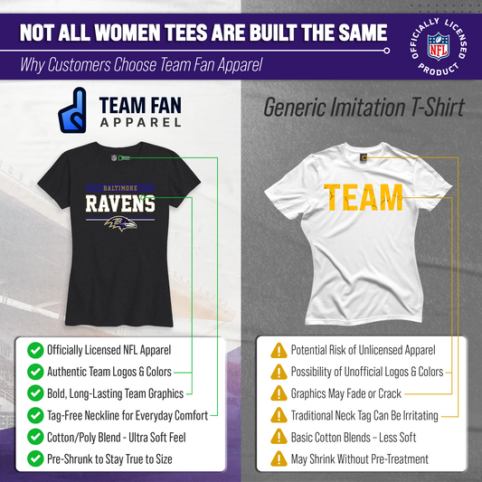 Baltimore Ravens Women's NFL Charcoal T-Shirt Short Sleeve - Charcoal