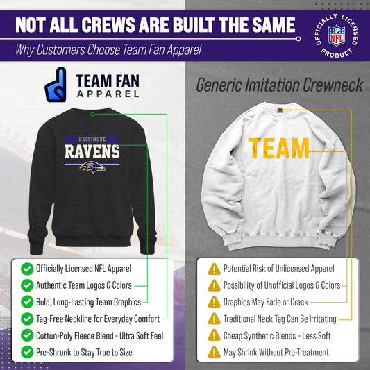 Baltimore Ravens NFL Team Block Crewneck Sweatshirt - Charcoal
