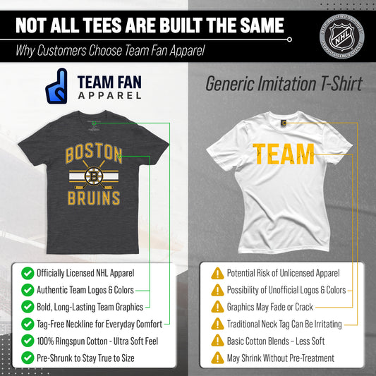 Boston Bruins Bruins Faceoff T-Shirt Jersey Stripe Unisex Tee - Black