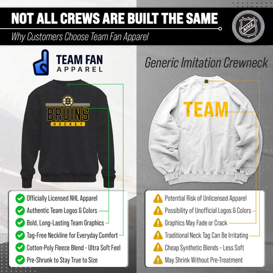 Boston Bruins Boston Bruins NHL True Fan Fleece Crewneck Sweatshirt Men Women - Charcoal