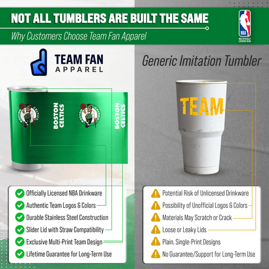 Boston Celtics NBA Basketball 20oz Stainless Steel Vacuum Insulated Game Day Tumbler with Silicone Grip - Kelly Green