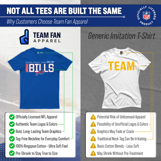 Buffalo Bills NFL Shirt Men Women Unisex Tag-Free Cotton Gameday Tee - Royal