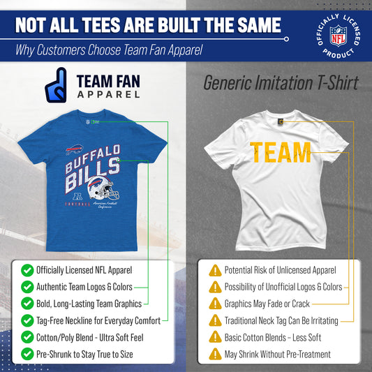 Buffalo Bills NFL Distressed Helmet T-Shirt - Royal Heather