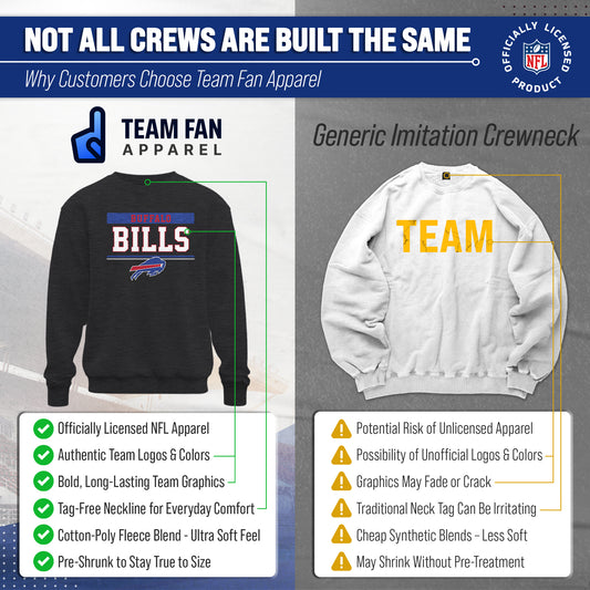 Buffalo Bills NFL Team Block Crewneck Sweatshirt - Charcoal