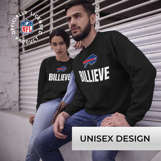 Buffalo Bills NFL Adult Slogan Crewneck Sweatshirt - Black