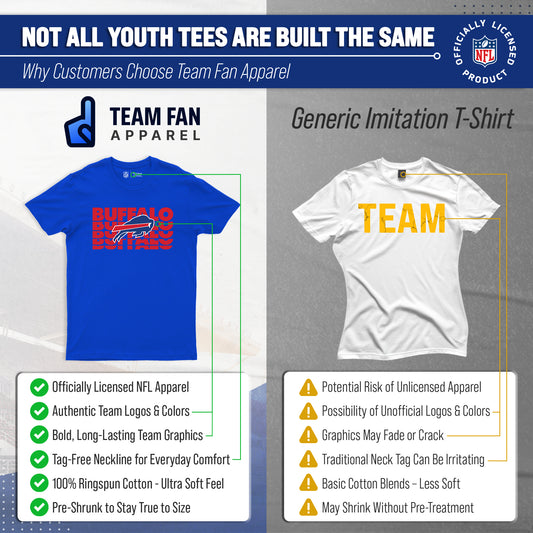 Buffalo Bills NFL Youth Repeating Logo Football T-Shirt - Royal