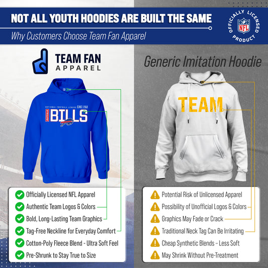 Buffalo Bills NFL Youth Modern Endzone Football Fleece Hooded Sweatshirt - Royal