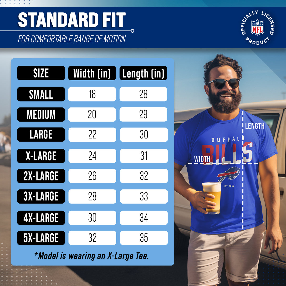 Buffalo Bills NFL Color Block Tee - Royal