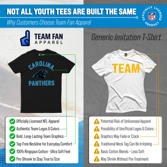 Carolina Panthers Youth NFL Football T-Shirt - Black