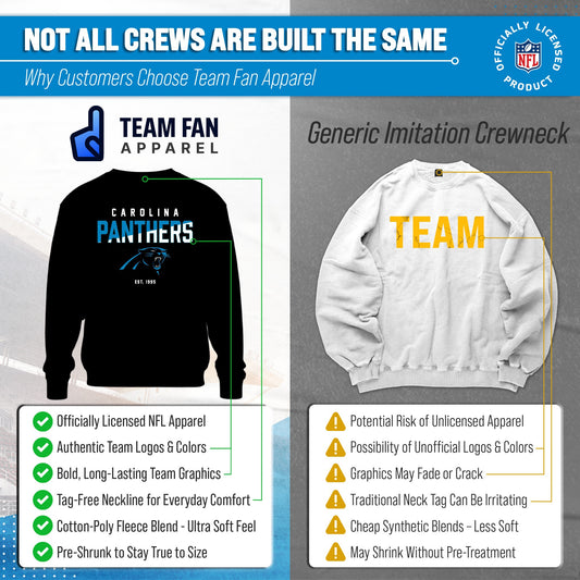 Carolina Panthers NFL Color Block Fleece Crewneck - Black
