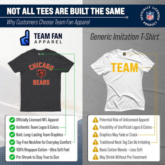 Chicago Bears NFL Gameday T-Shirt for Men and Women - Heathered Charcoal
