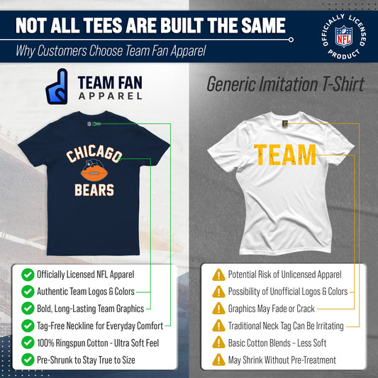 Chicago Bears Mens Womens Retro Gameday Tee - Navy
