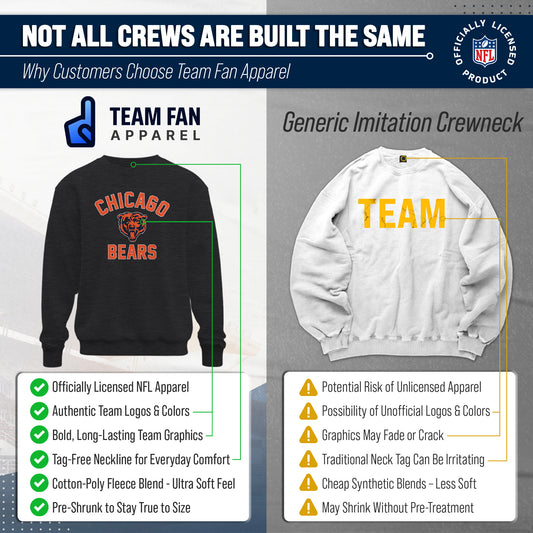 Chicago Bears NFL Crewneck Sweatshirt - Heathered Charcoal
