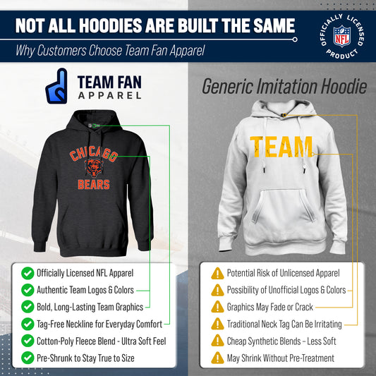 Chicago Bears Gameday Hoodie Pullover Sweatshirt - Heathered Charcoal