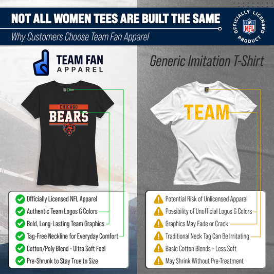 Chicago Bears Women's NFL Charcoal T-Shirt Short Sleeve - Charcoal