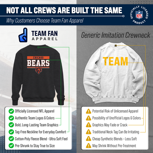 Chicago Bears NFL Team Block Crewneck Sweatshirt - Charcoal