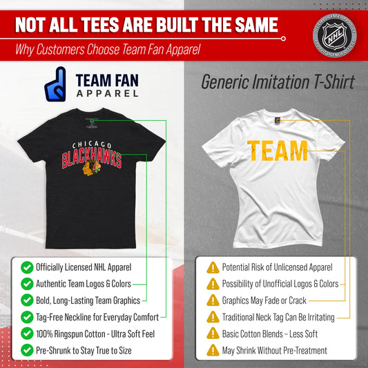 Chicago Blackhawks Blackhawks T-Shirt Heathered Cotton Tee for Men and Women - Black Heather