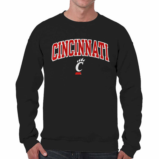 Cincinnati Bearcats NCAA Tackle Twill Crewneck Sweatshirt Men Women - Black