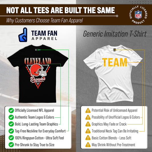 Cleveland Browns NFL Retro Triangle T-Shirt - Black