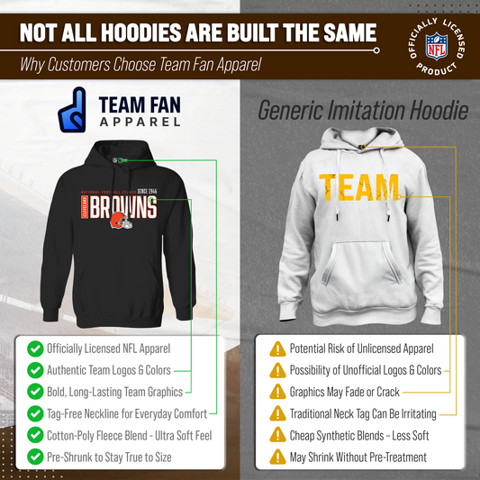 Cleveland Browns NFL Modern Endzone Fleece Hoodie Black Sweatshirt - Black
