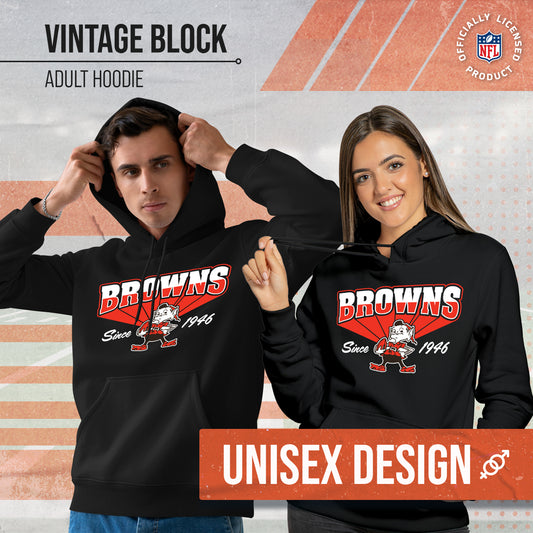 Cleveland Browns Vintage Block Fleece Hoodie - Black