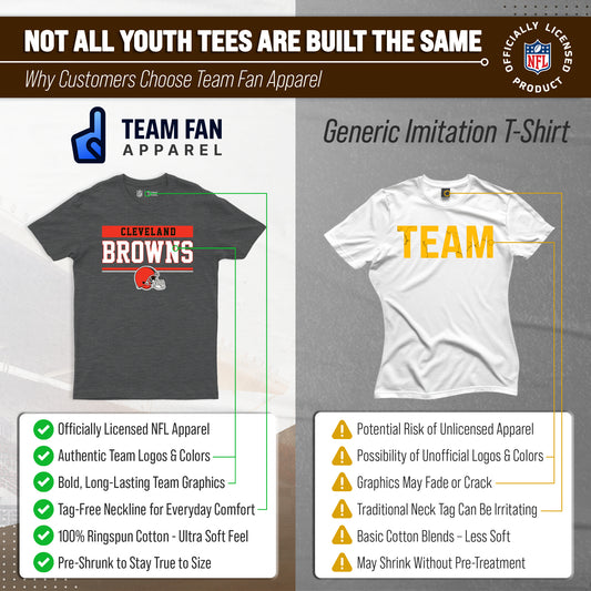 Cleveland Browns NFL Youth Short Sleeve Charcoal T Shirt - Charcoal