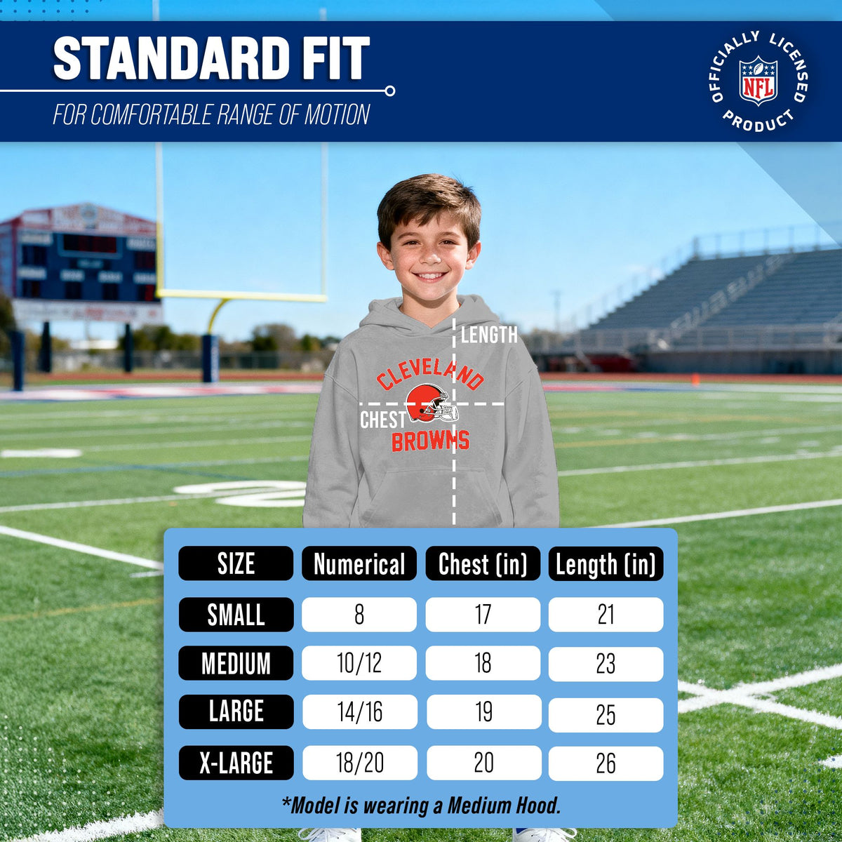 Cleveland Browns Youth Gameday Hoodie Sweatshirt - Gray