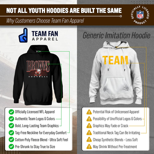 Cleveland Browns NFL Youth Overtime Blueprint Fleece Hoodie Sweatshirt - Black