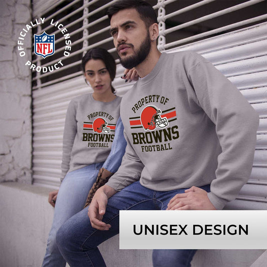 Cleveland Browns NFL Property Of Crewneck Sweatshirt - Sport Gray