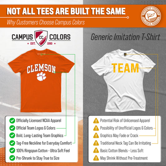Clemson Tigers Gameday Cotton T-Shirt - Short Sleeve Crew Neck - Orange