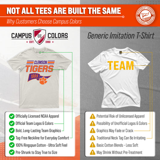 Clemson Tigers Varsity Club Pennant Shirt - Off White