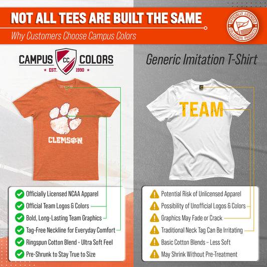 Clemson Tigers Heathered Logo T-Shirt - Orange