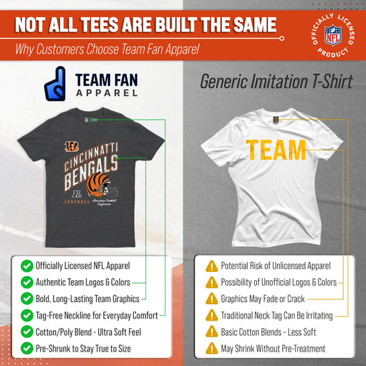 Cincinnati Bengals NFL Distressed Helmet T-Shirt - Heather Charcoal