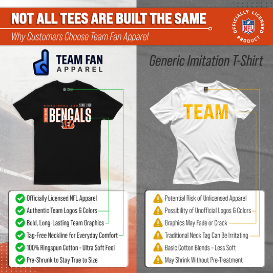 Cincinnati Bengals NFL Shirt Men Women Unisex Tag-Free Cotton Gameday Tee - Black