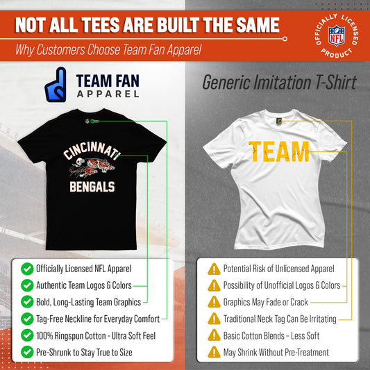 Cincinnati Bengals Mens Womens Retro Gameday Tee - Black