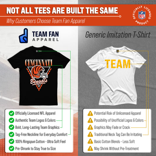 Cincinnati Bengals NFL Retro Triangle T-Shirt - Black