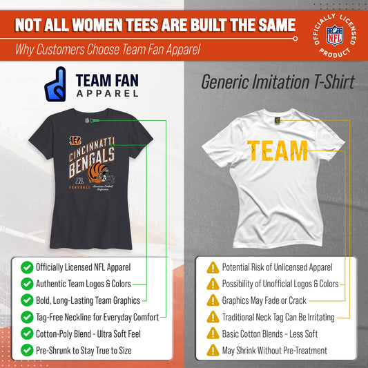 Cincinnati Bengals Women's Distressed Helmet T-Shirt - Heather Charcoal