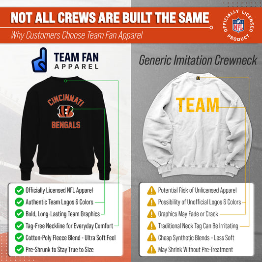 Cincinnati Bengals NFL Crewneck Sweatshirt - Black
