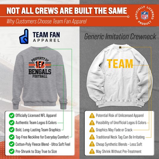 Cincinnati Bengals NFL Property Of Crewneck Sweatshirt - Sport Gray