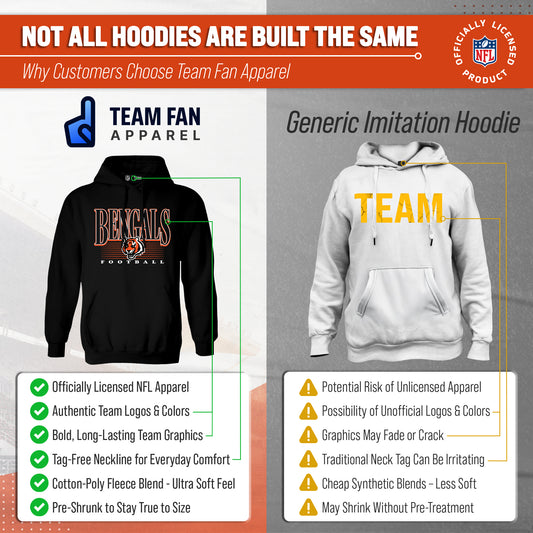 Cincinnati Bengals NFL Overtime Blueprint Pullover Hoodie Men Women - Black