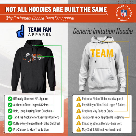 Cincinnati Bengals Modern Throwback Fleece Hoodie - Black Heather
