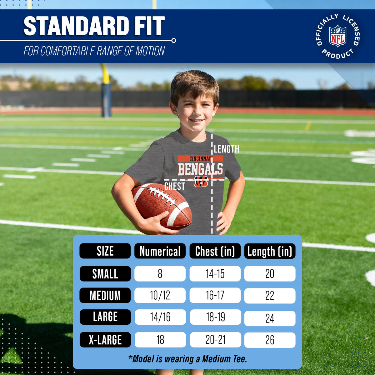 Cincinnati Bengals NFL Youth Short Sleeve Charcoal T Shirt - Charcoal