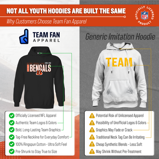 Cincinnati Bengals NFL Youth Modern Endzone Football Fleece Hooded Sweatshirt - Black