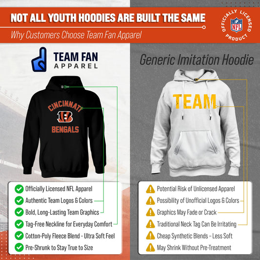 Cincinnati Bengals Youth Gameday Hoodie Sweatshirt - Black