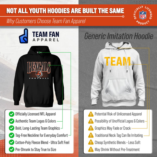 Cincinnati Bengals NFL Youth Overtime Blueprint Fleece Hoodie Sweatshirt - Black