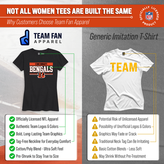 Cincinnati Bengals Women's NFL Charcoal T-Shirt Short Sleeve - Charcoal